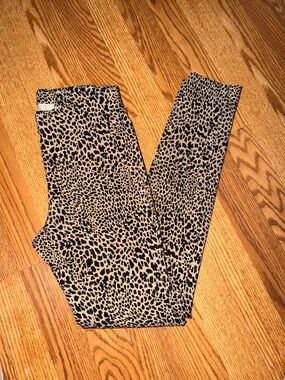 Michael Kors Leopard Print Jeggings - Tan & Black